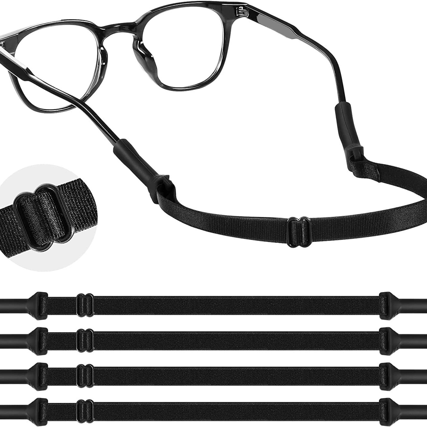 Sunglass Retainer Cord - 4 Stück Brillenbänder für Erwachsene (8,3–13