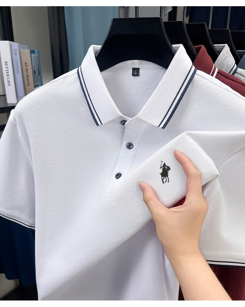 Polo Shirt Pique - Sommerliches gestreiftes Polohemd, 100 % atmungsaktiver