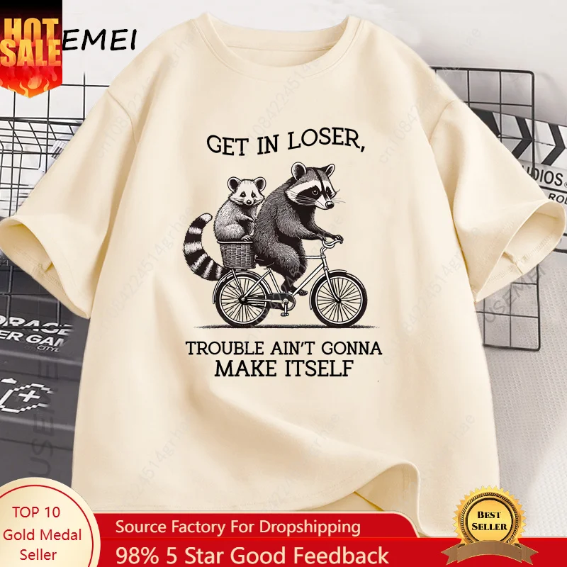 Tee Graphic Print - Get in Loser T-Shirt, lustiges T-Shirt
