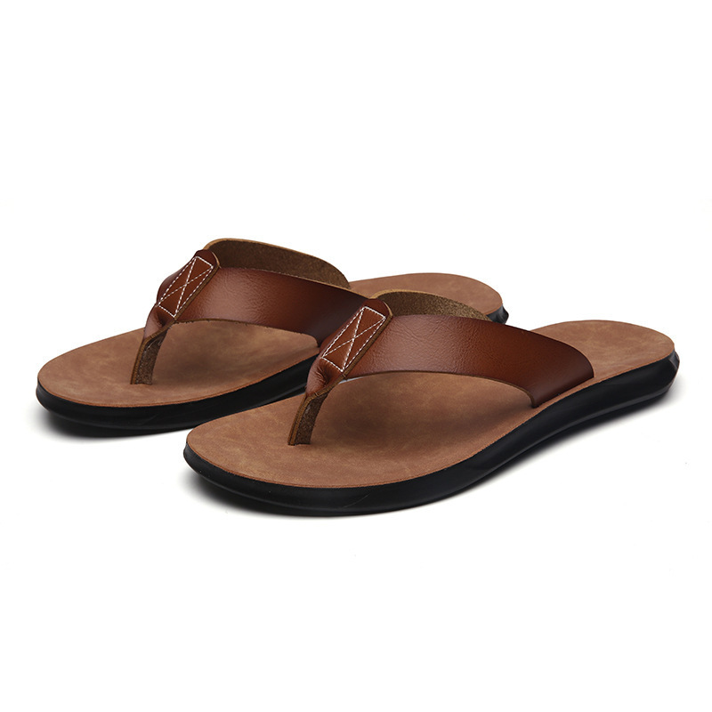 Flip Flop Leather Men - 38-47 Neue italienische Leder-Flip-Flops für Herren,