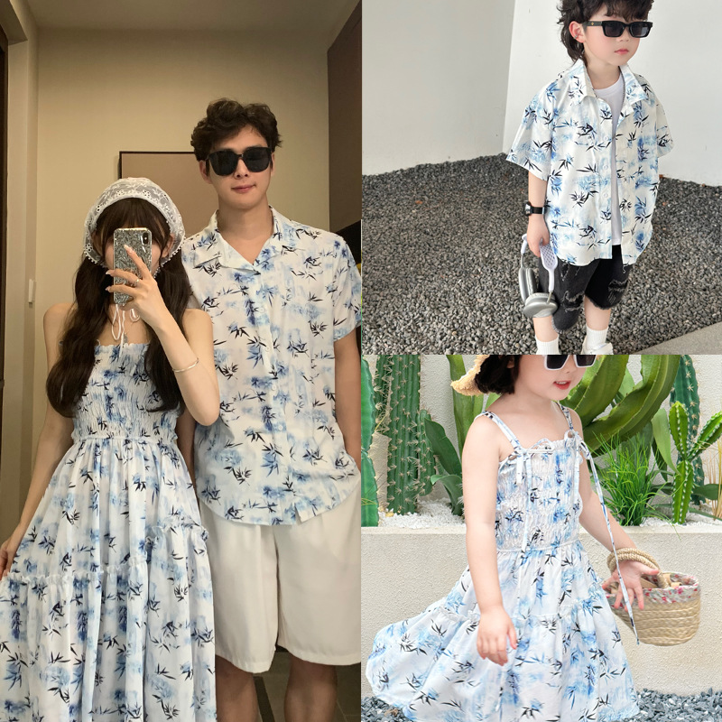 Resort Shirt Floral - Resort Paar aussehen Eltern und Kinder