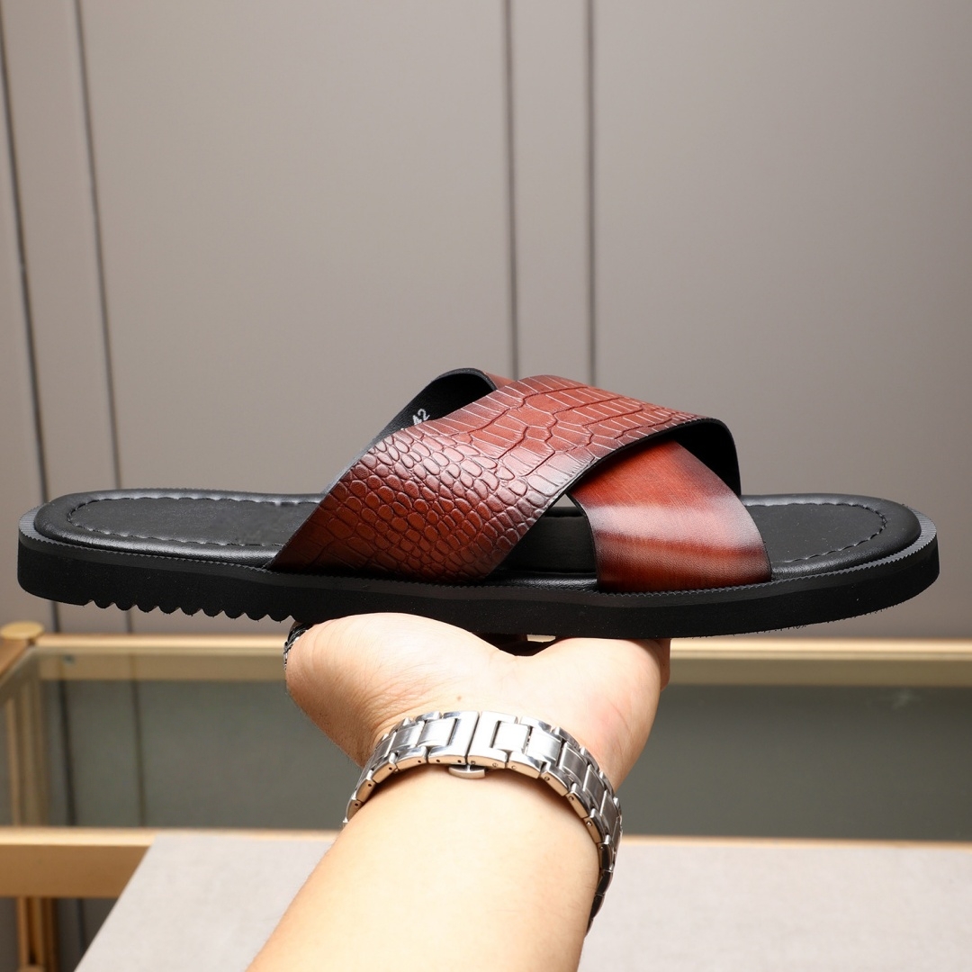 Flip Flop Leather Men - Luxusmarke Herrenschuhe Handgefertigte Modische Sandalen Urlaubsgeschenke