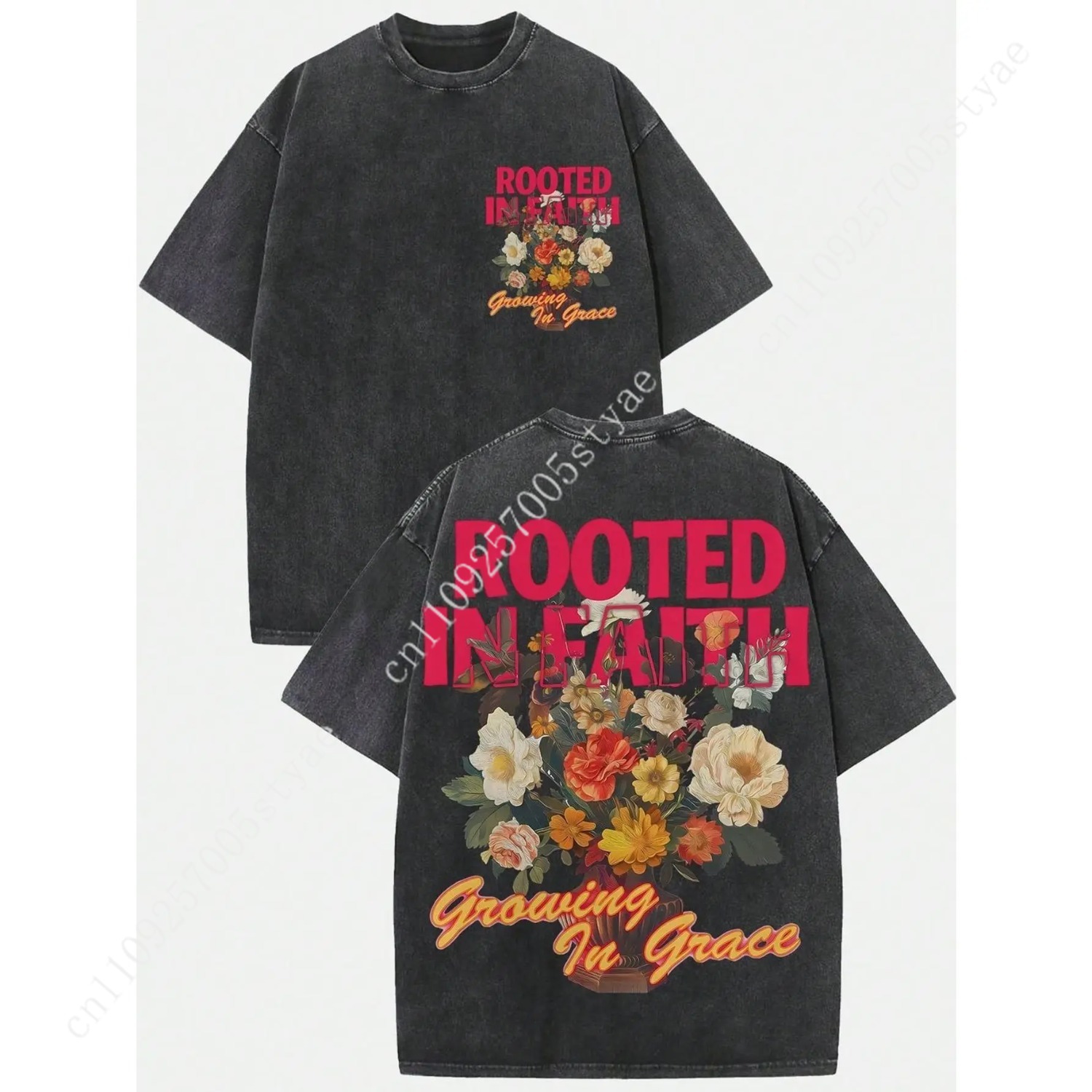 Tee Graphic Print - Damen Vintage Gewaschenes 230gsm Schwergewichts-T-Shirt |