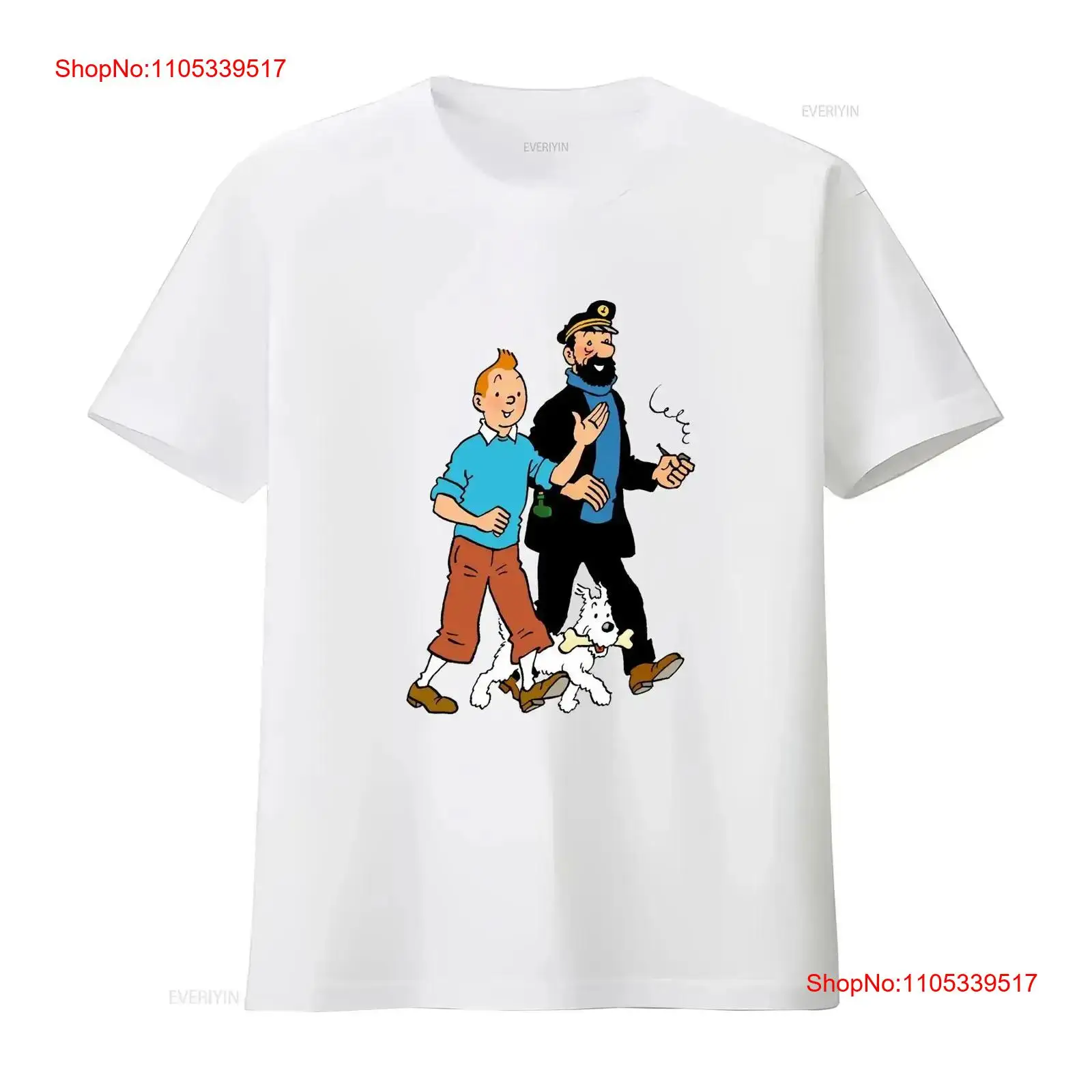 Tee Graphic Print - Walking With Captain Haddock Comics T-Shirt