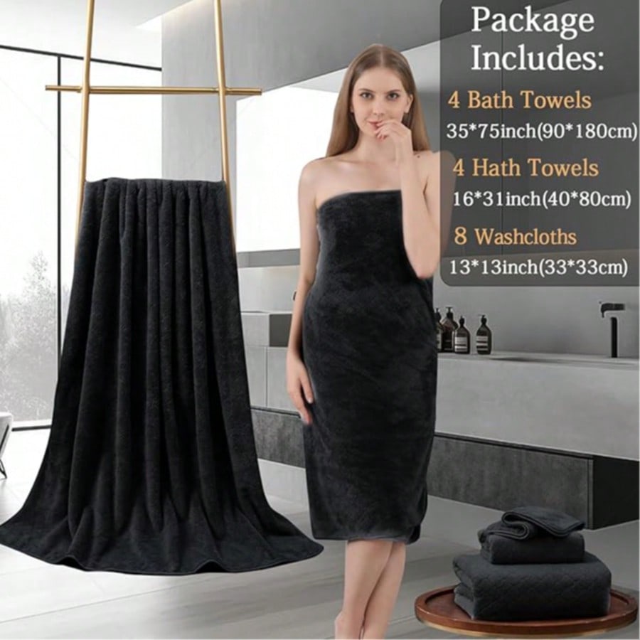 Beach Towel Large - Übergroßes Badetuch-Set, luxuriöses, modernes Badetuch-Set, einfarbig,