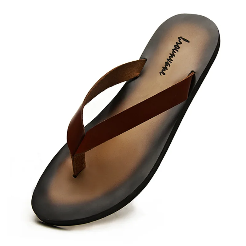 Flip Flop Leather Men - Klassische Herren-Hausschuhe aus echtem Leder, 2026,