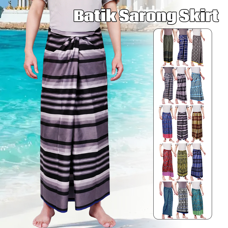 Sarong Men Wrap - Herren- und Damen-Batik-Sarong-Rock, Ethnisches Dai-Einteiler-Kleid, Hawaiianischer