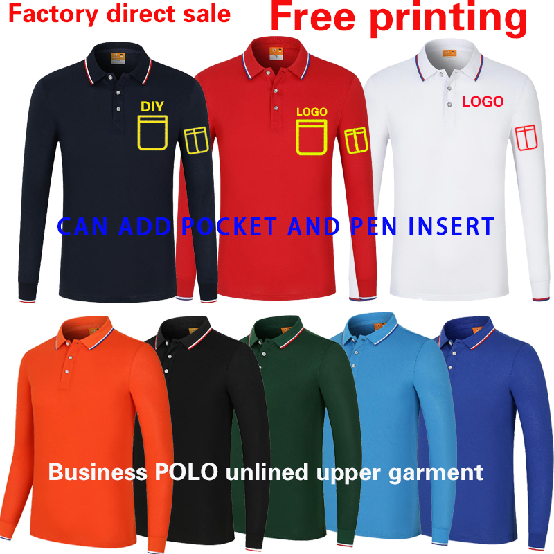 Polo Shirt Pique - High-End-T-Shirt, Arbeitskleidung, individuelles Langarm-Poloshirt, bedrucktes Logo,