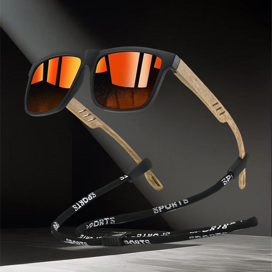 Sunglass Retainer Cord - Modische Quadratische Sonnenbrille mit Kettendetail für