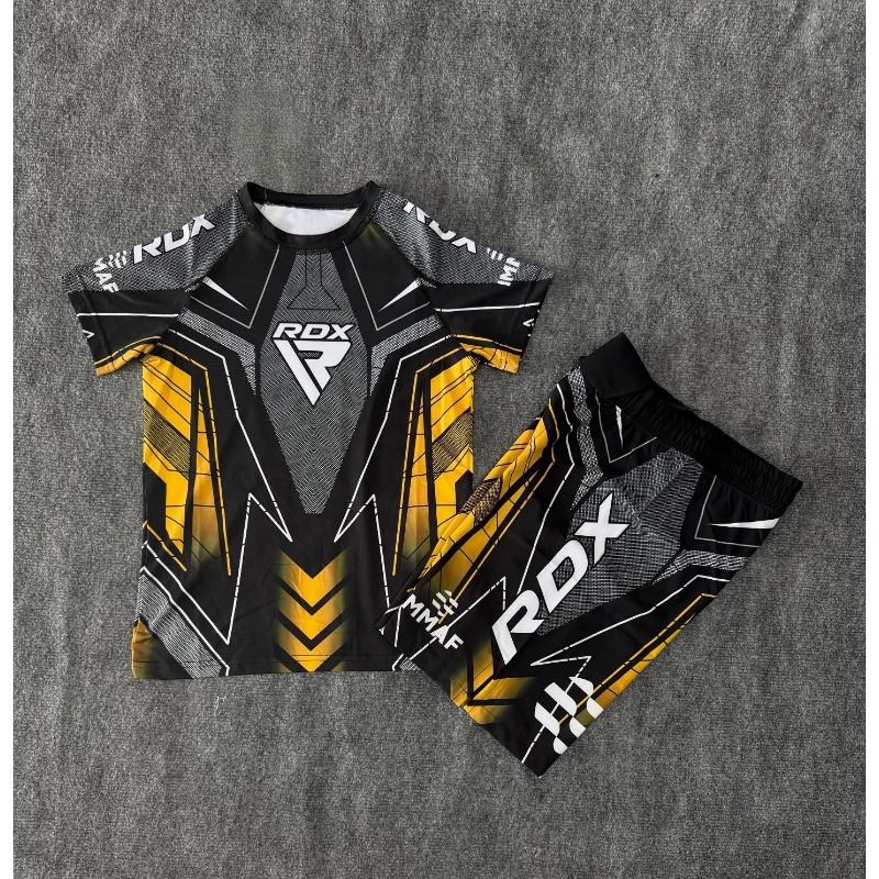 Shirt Camp Collar - Neues Fighting Night RDX MMA Oktagon-Käfig-Box-T-Shirt-Set