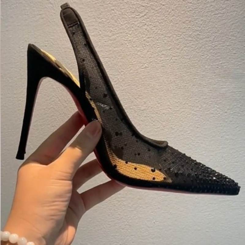 Netz-Strass Rückenfreie Stilet – Casual Sandal Leather Bewertung und Preis