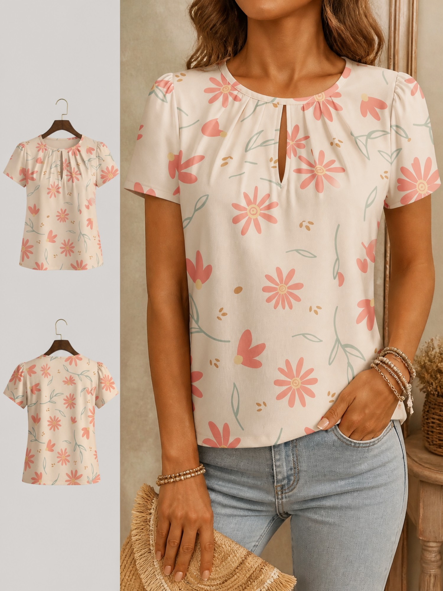 2026 Neues Damen-Rundhals-T-Sh – Resort Shirt Floral Bewertung und Preis