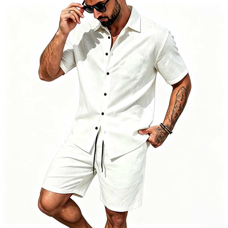Herren Leinen Zweiteiler Kurza – Short Linen Drawstring Bewertung und Preis