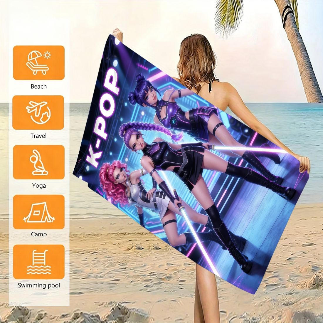 Strandtuch mit K-Pop-Idol-Aufd – Beach Towel Large Bewertung und Preis