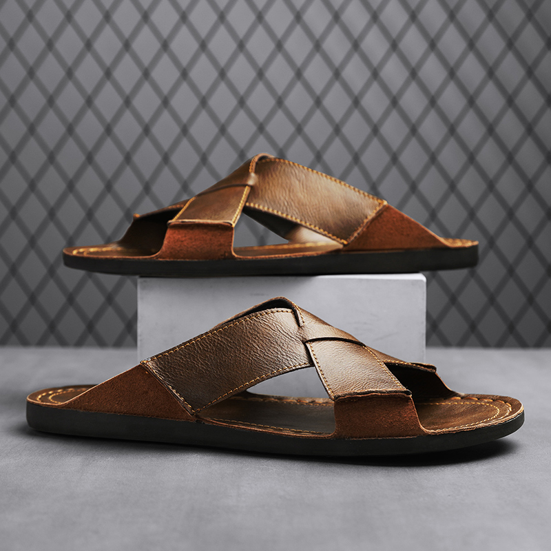 Fashion Echtes Leder Männer Ha – Flip Flop Leather Men Bewertung und Preis