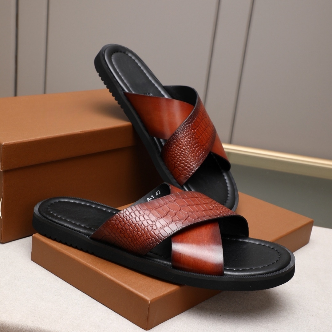 Luxusmarke Herrenschuhe Handge – Flip Flop Leather Men Bewertung und Preis