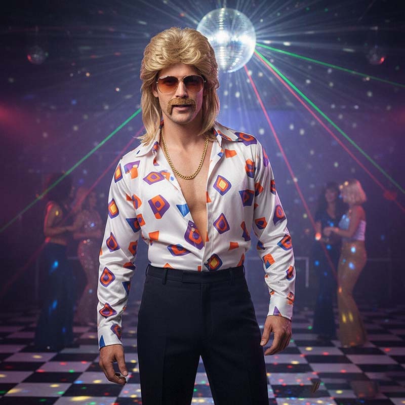 80er Disco Synthetik-Perücken- – Sunglass Retainer Cord Bewertung und Preis