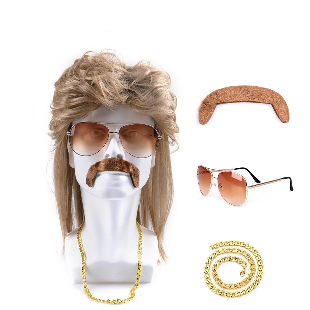 80er Disco Synthetik-Perücken- – Sunglass Retainer Cord Bewertung und Preis