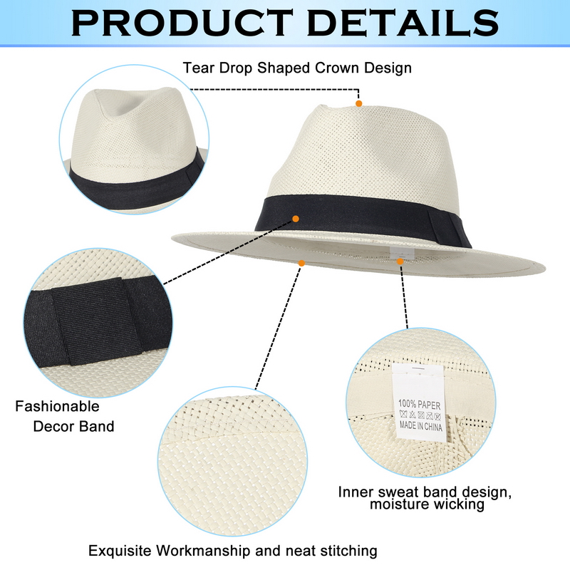 Sommer-Strohhut Panama-Stil fü – Bucket Hat Straw Bewertung und Preis