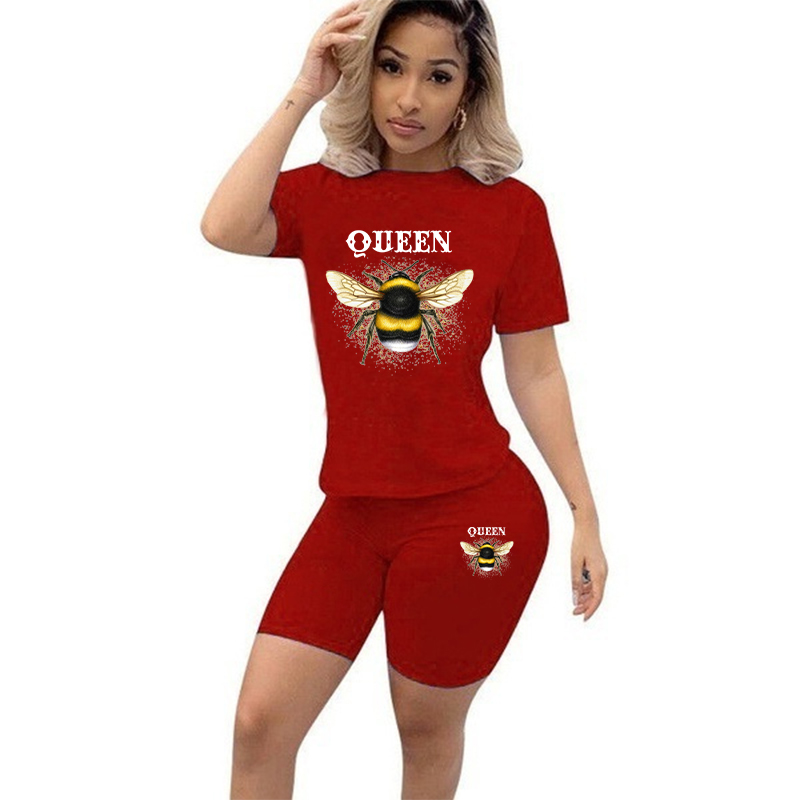 Frauen Zwei Stück Set Sommer K – Tee Graphic Print Bewertung und Preis