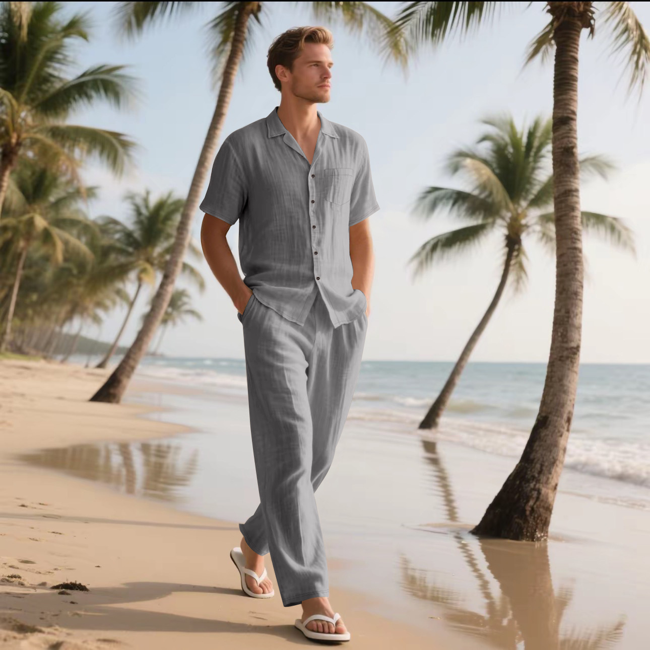 Sommer Herren Neues Leinen Cas – Short Linen Drawstring Bewertung und Preis