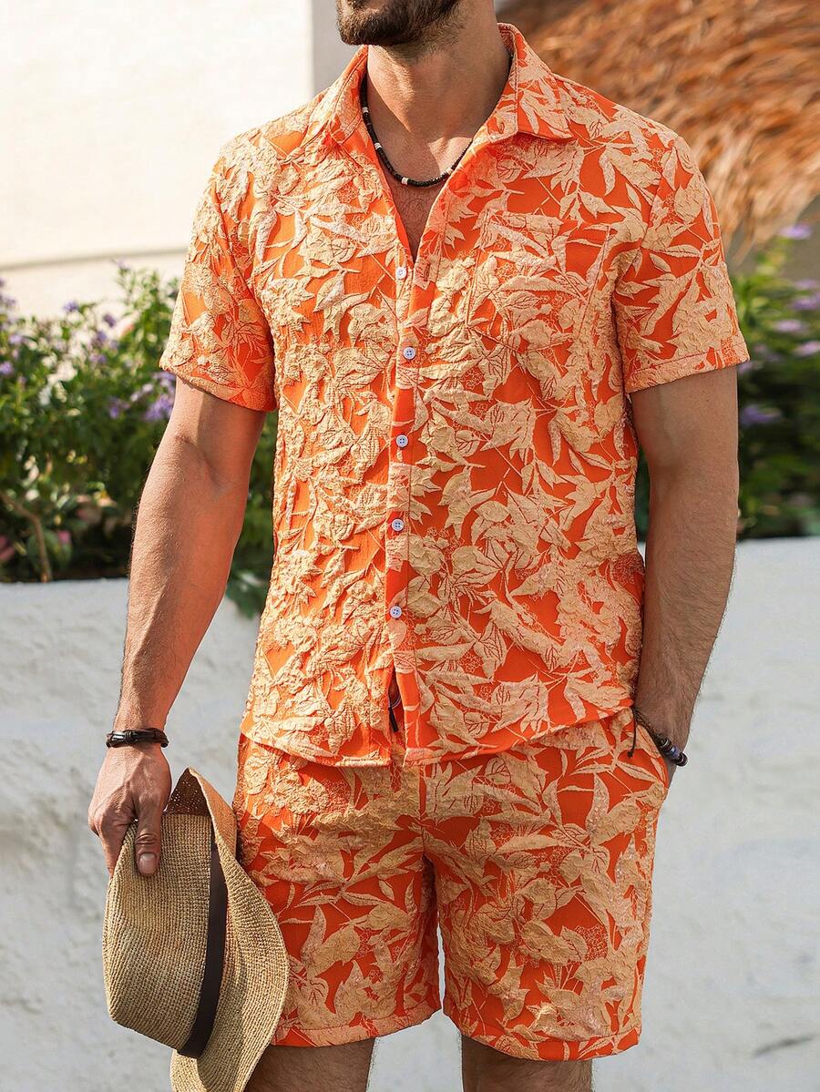 Genlund Herren-Set in Burnt Or – Resort Shirt Floral Bewertung und Preis
