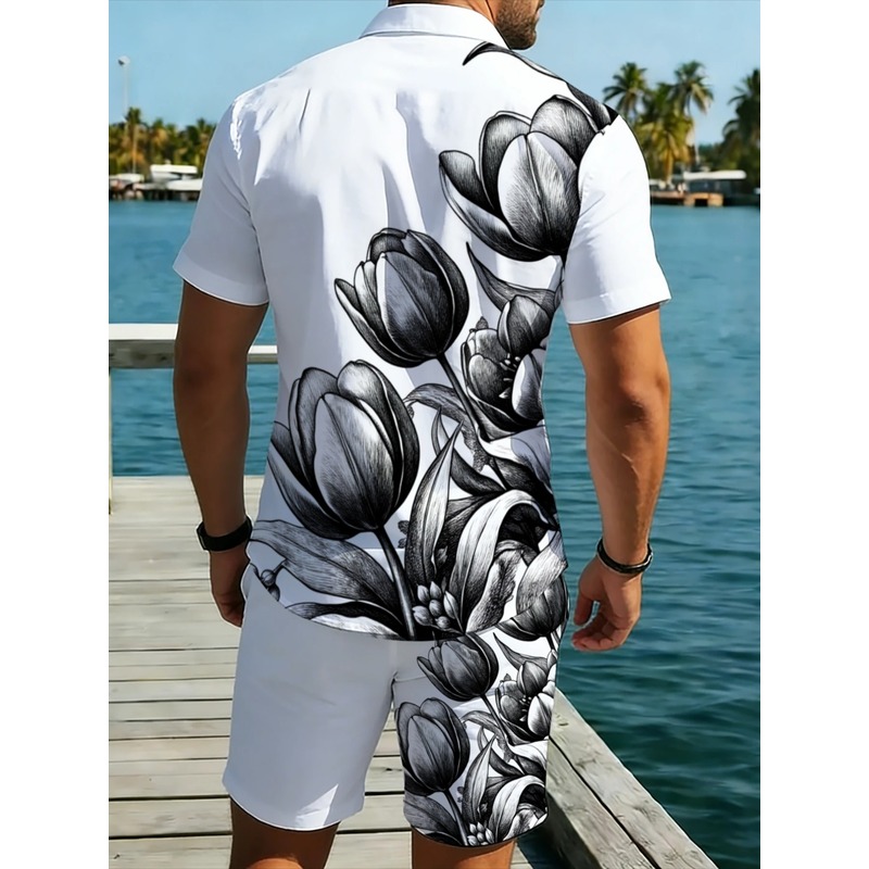 Herren-Set aus weißem Hemd mit – Resort Shirt Floral Bewertung und Preis