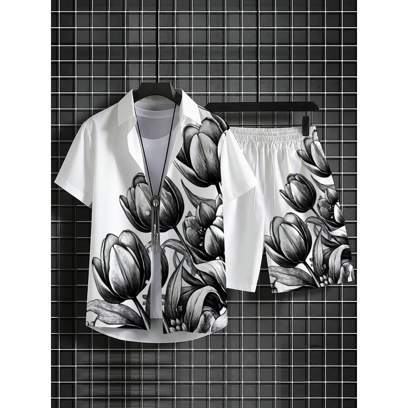 Herren-Set aus weißem Hemd mit – Resort Shirt Floral Bewertung und Preis