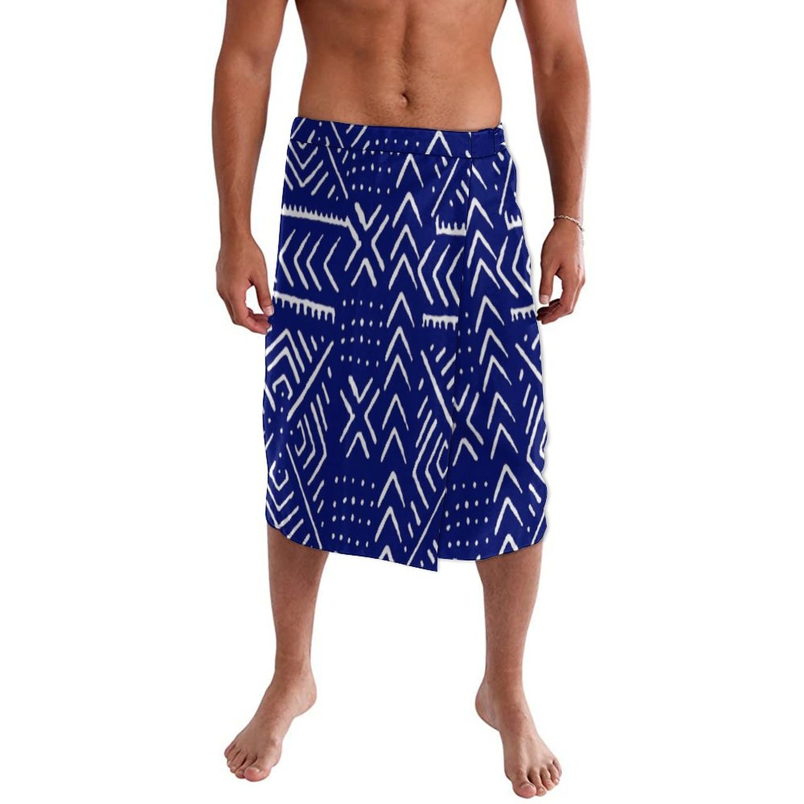 Blaues, geblümtes polynesische – Sarong Men Wrap Bewertung und Preis
